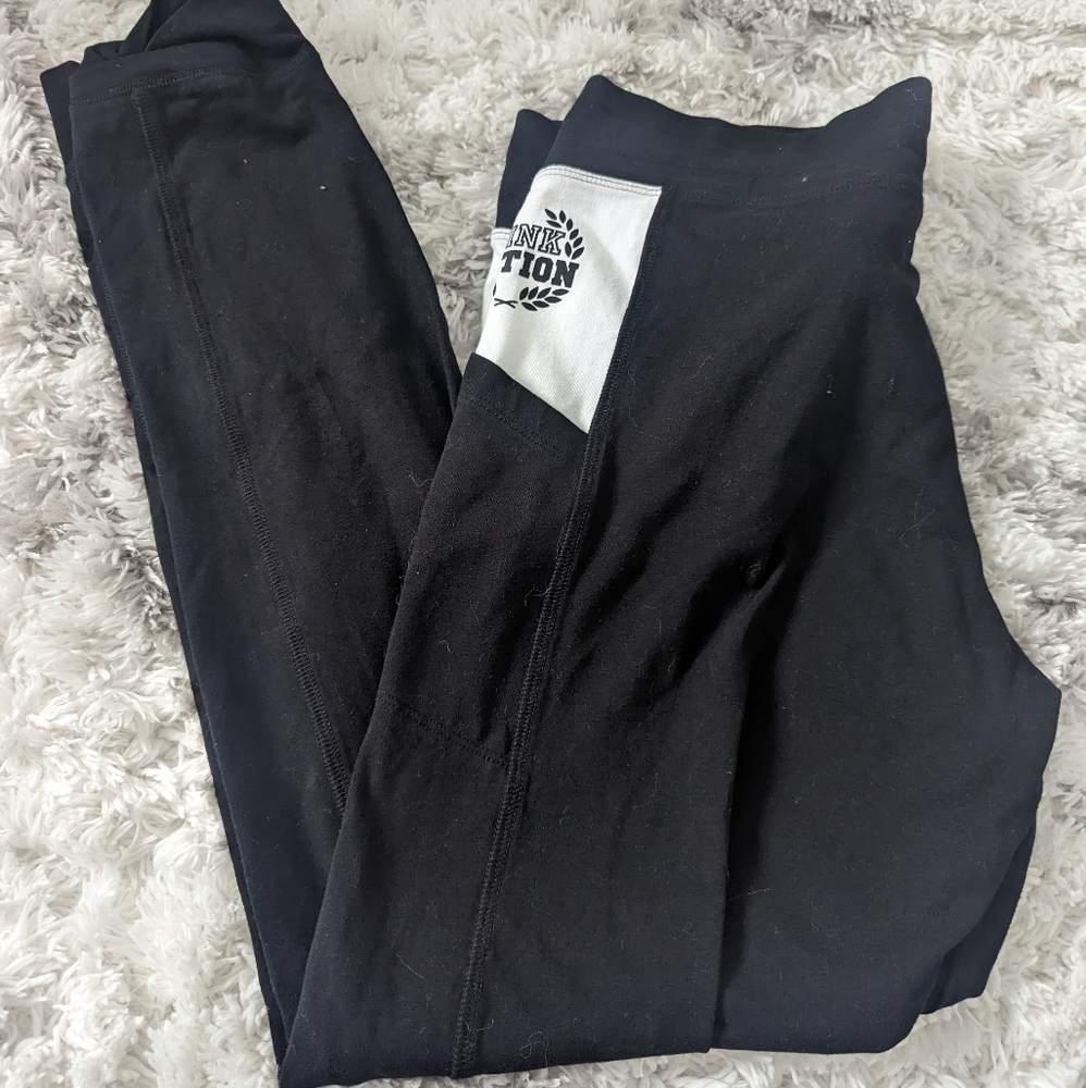 Pink leggings with drawstring